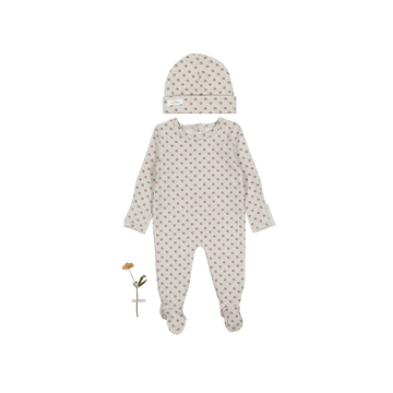 The Printed Romper + Hat Set - Emma Mauve