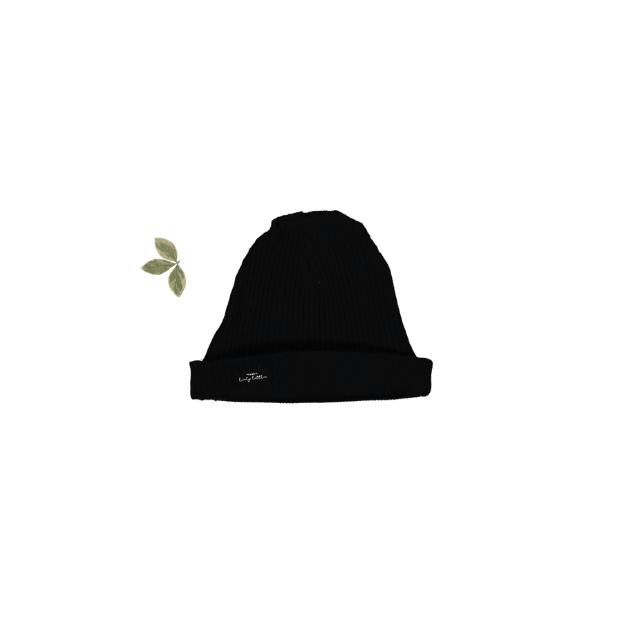 The Hat - Black Ribbed