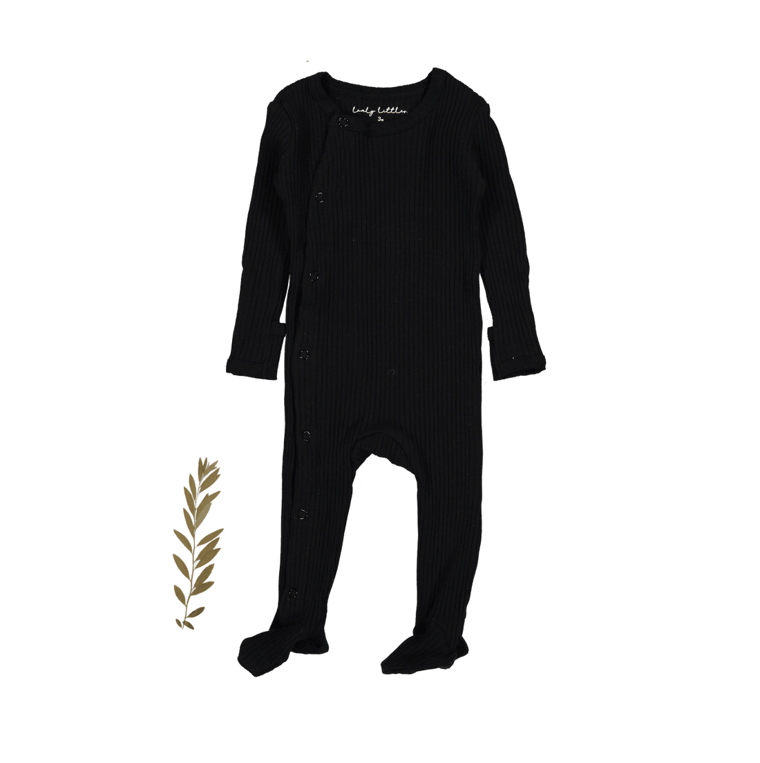 The Snap Romper - Black Ribbed