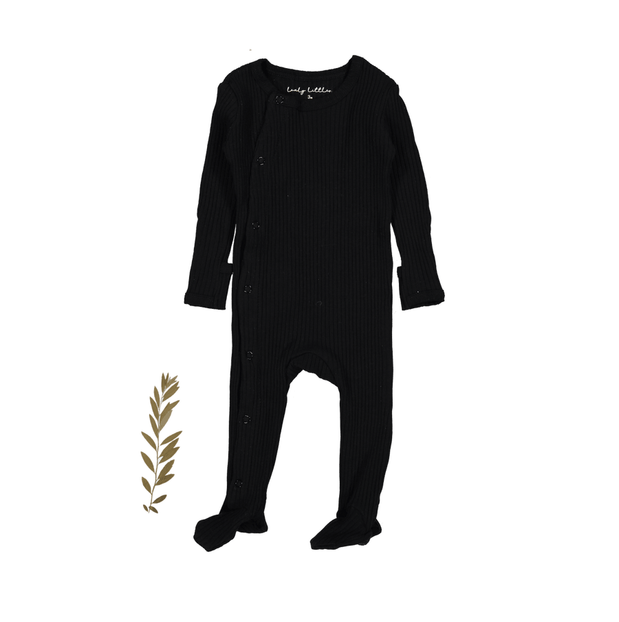 The Snap Romper - Black Ribbed