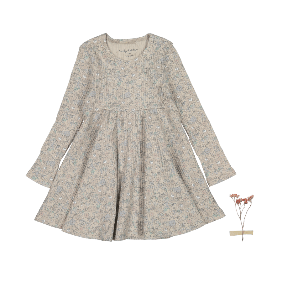 The Printed Long Sleeve Dress - Elise Ribbed – Lovely Littles