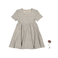 The Printed Short Sleeve Dress - Elise Ribbed