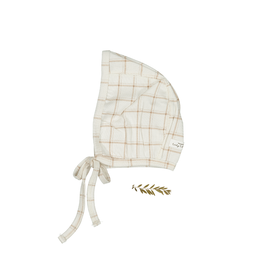 The Printed Bonnet - Tan Grid
