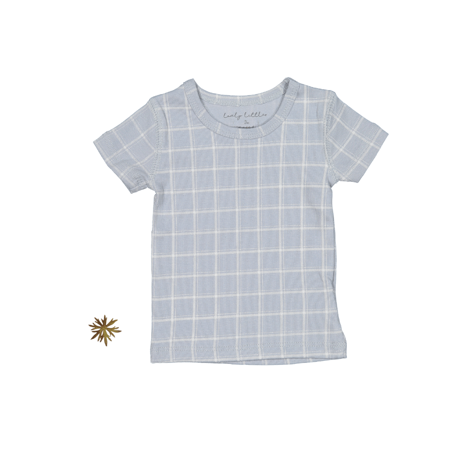 The Printed Short Sleeve Tee - Blue Grid