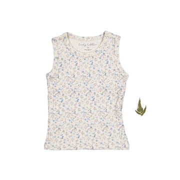 The Printed Tank - Dusty Blue Floral
