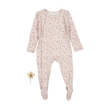 The Printed Snap Romper - Dusty Mauve Floral