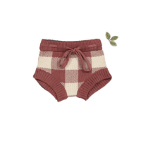 The Gingham Knit Bloomer - Rosewood