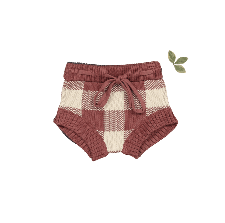 The Gingham Knit Bloomer - Rosewood
