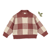 The Gingham Knit Sweater - Rosewood