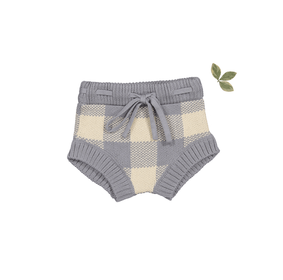 The Gingham Knit Bloomer - Slate