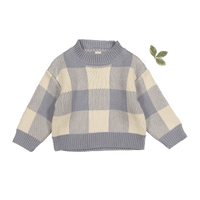 The Gingham Knit Sweater - Slate