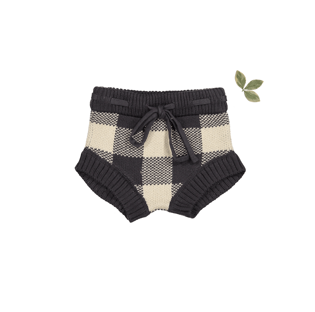 The Gingham Knit Bloomer - Steel