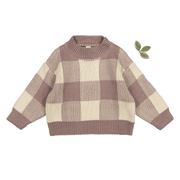 The Gingham Knit Sweater - Taupe