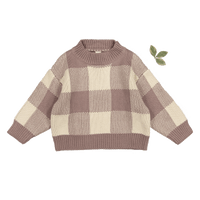The Gingham Knit Sweater - Taupe