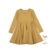The Printed Long Sleeve Dress - Golden Dot