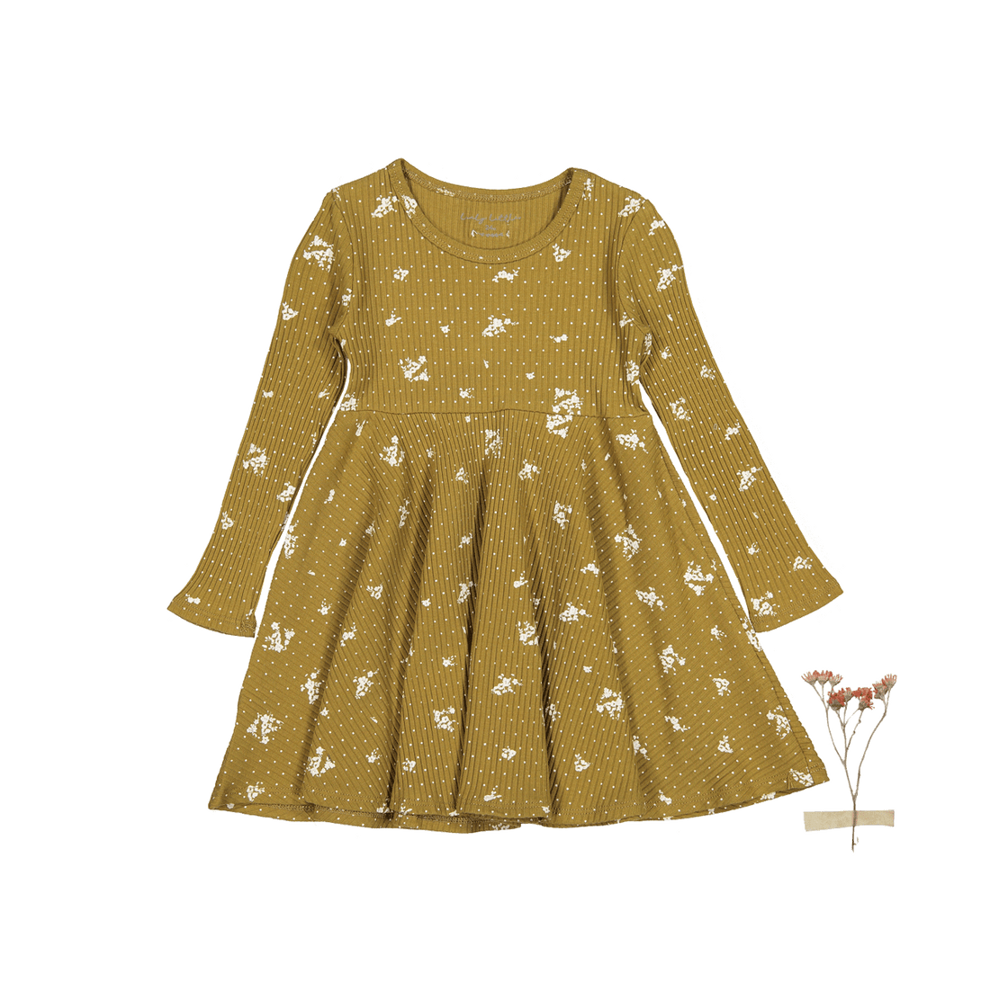 The Printed Long Sleeve Dress - Golden Floral