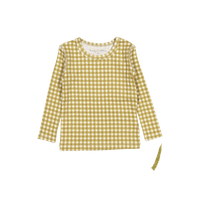 The Printed Long Sleeve Tee - Golden Gingham