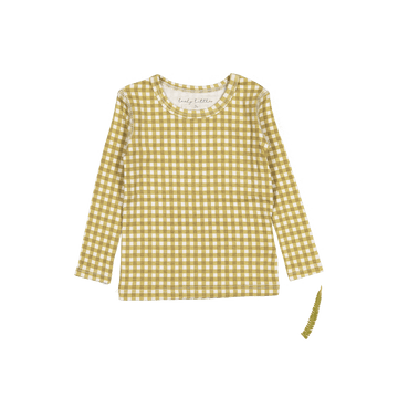 The Printed Long Sleeve Tee - Golden Gingham