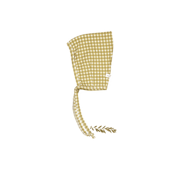 The Printed Pixie Bonnet - Golden Gingham