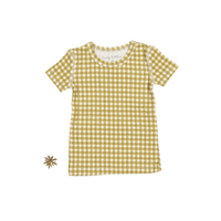 The Printed Short Sleeve Tee - Golden Gingham