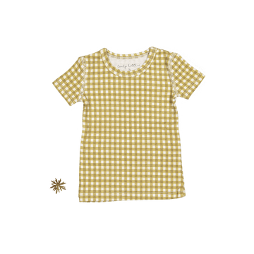 The Printed Short Sleeve Tee - Golden Gingham