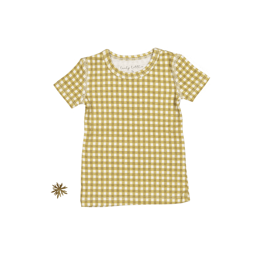 The Printed Short Sleeve Tee - Golden Gingham