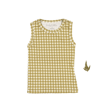 The Printed Tank - Golden Gingham