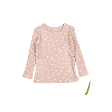 The Printed Long Sleeve Tee - Mauve Petal