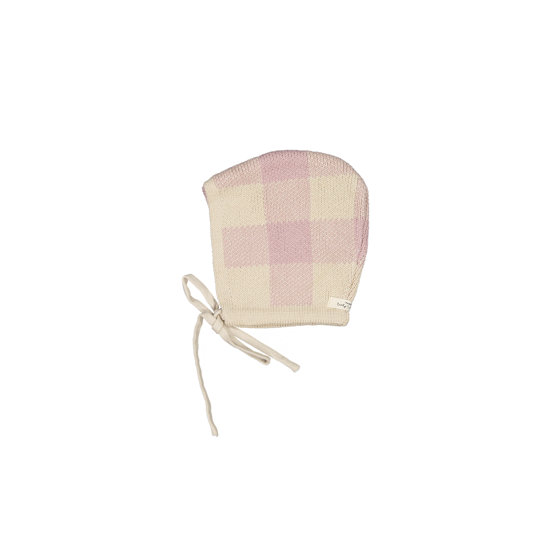 The Gingham Knit Bonnet - Mauve