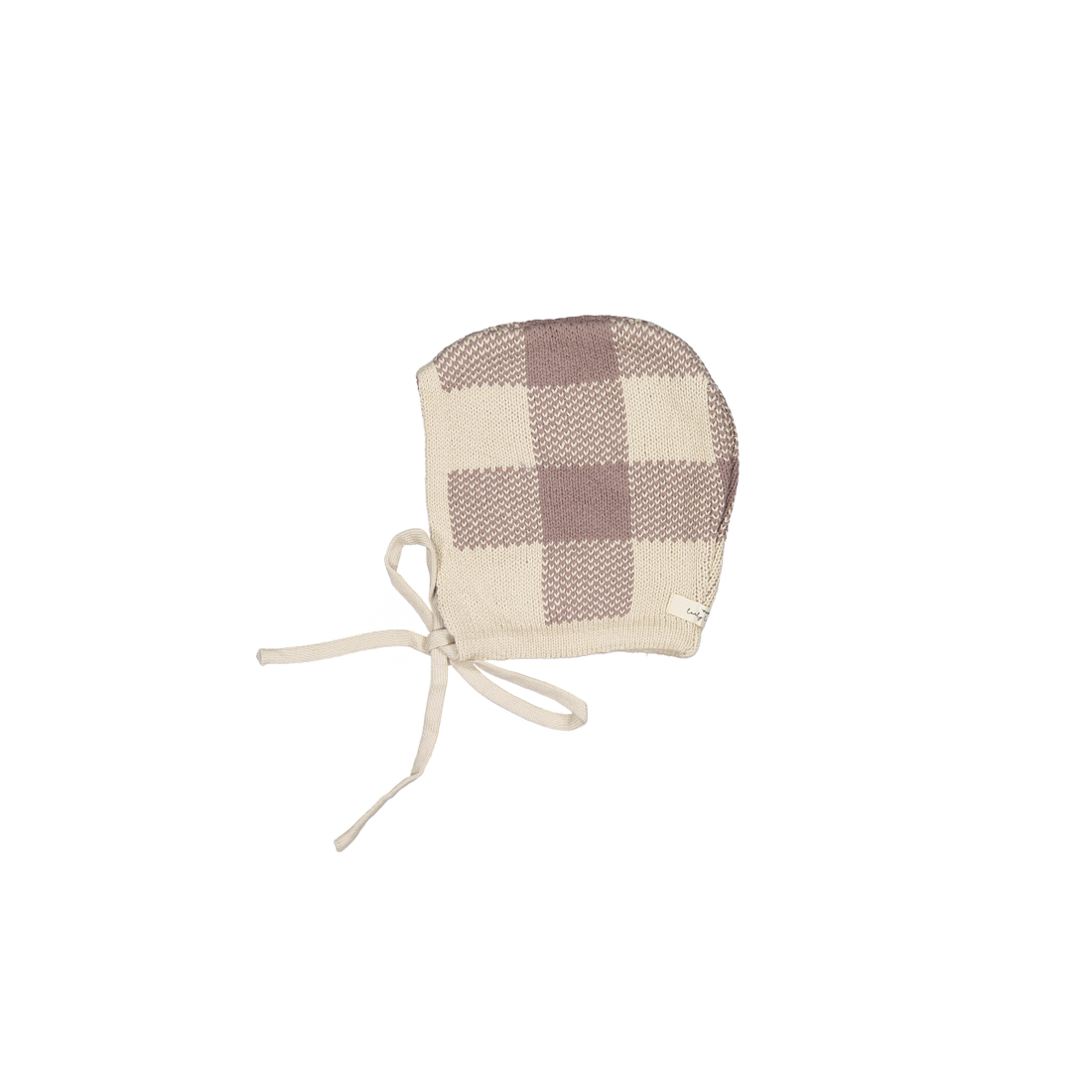 The Gingham Knit Bonnet - Taupe