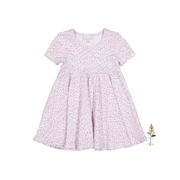 The Printed Short Sleeve Dress - Lilac Bud