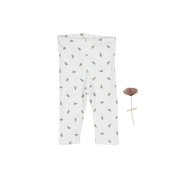 The Printed Legging - White Leaf