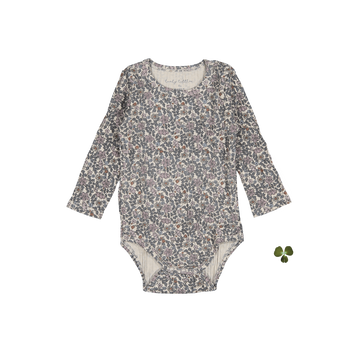 The Printed Long Sleeve Onesie - Floral Ribbed