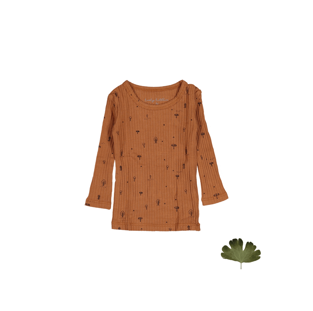 The Printed Long Sleeve Tee - Mushroom