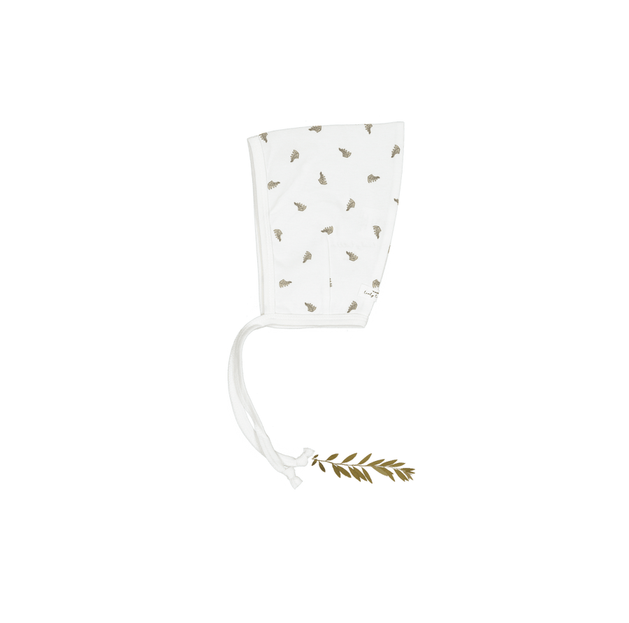The Printed Pixie Bonnet - White Leaf