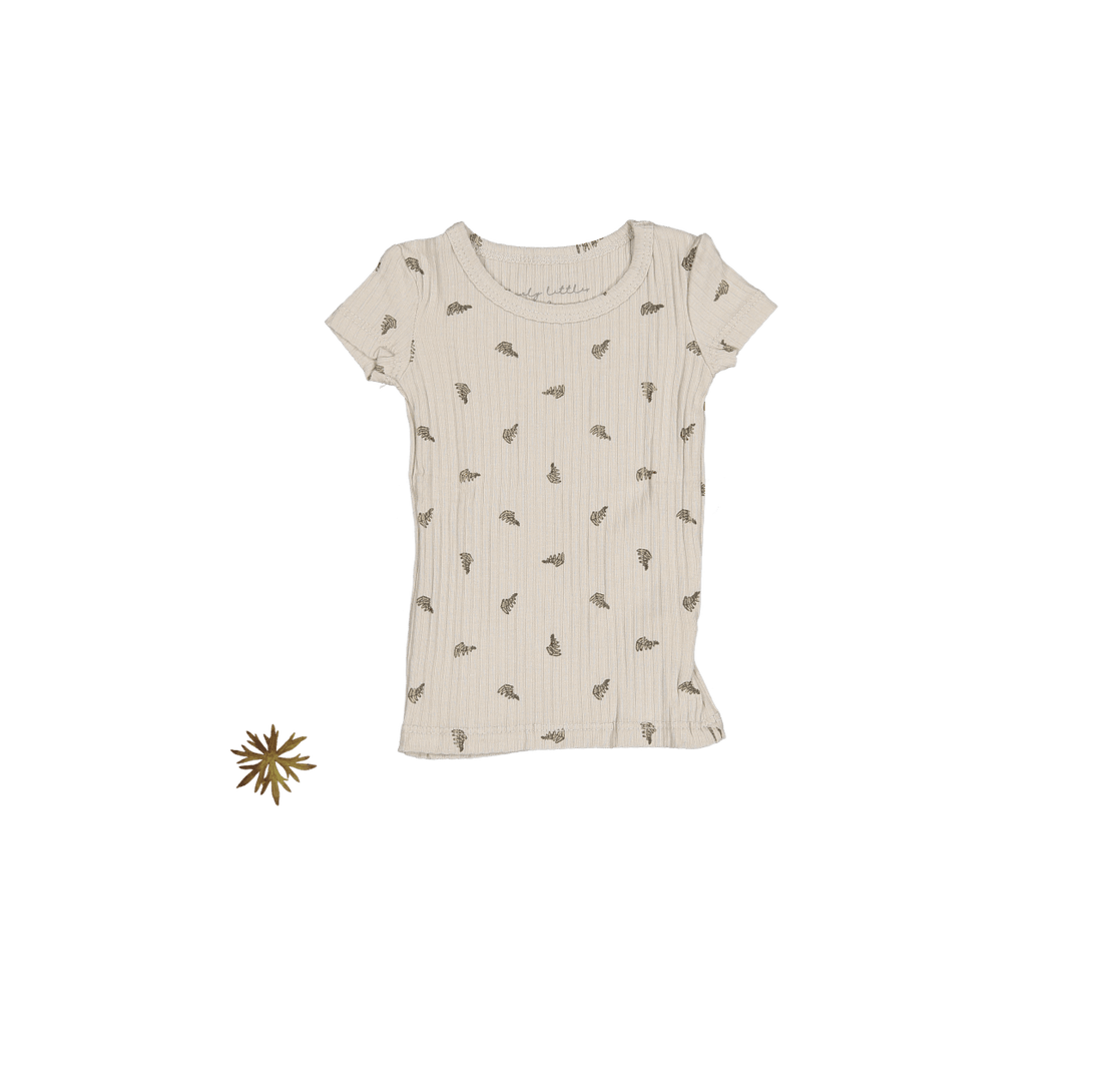 The Printed Short Sleeve Tee - Sand Leaf