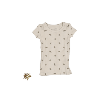 The Printed Short Sleeve Tee - Sand Leaf