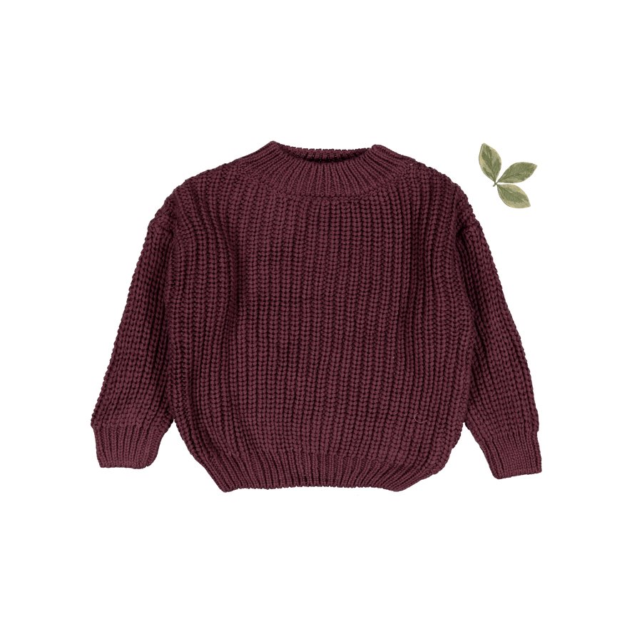 The Chunky Knit Sweater - Mulberry