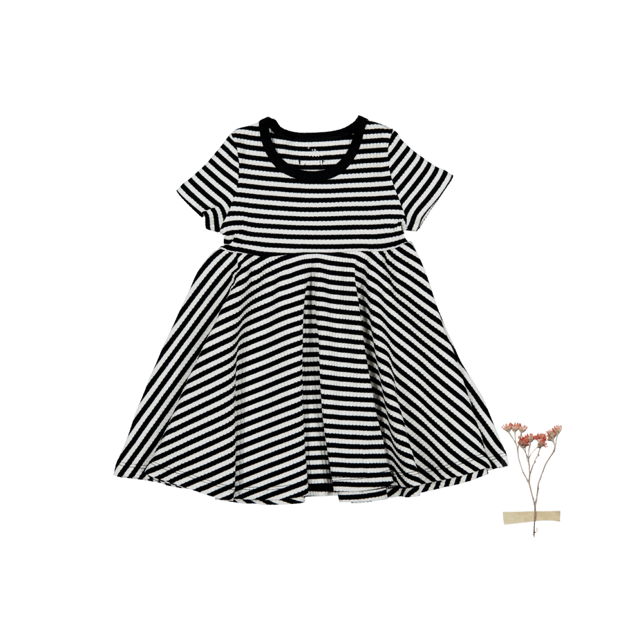 The Printed Short Sleeve Dress - Stripe