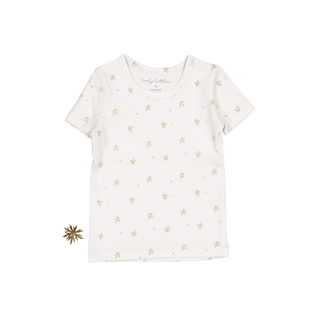 The Printed Short Sleeve Tee - Tan Blossom