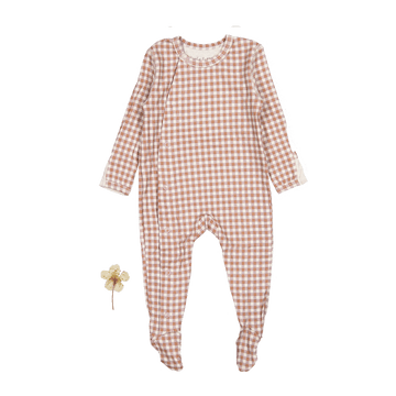 The Printed Snap Romper - Rosewood Gingham