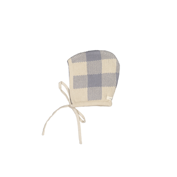 The Gingham Knit Bonnet - Slate