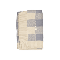 The Gingham Knit Blanket - Slate