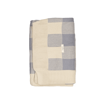 The Gingham Knit Blanket - Slate