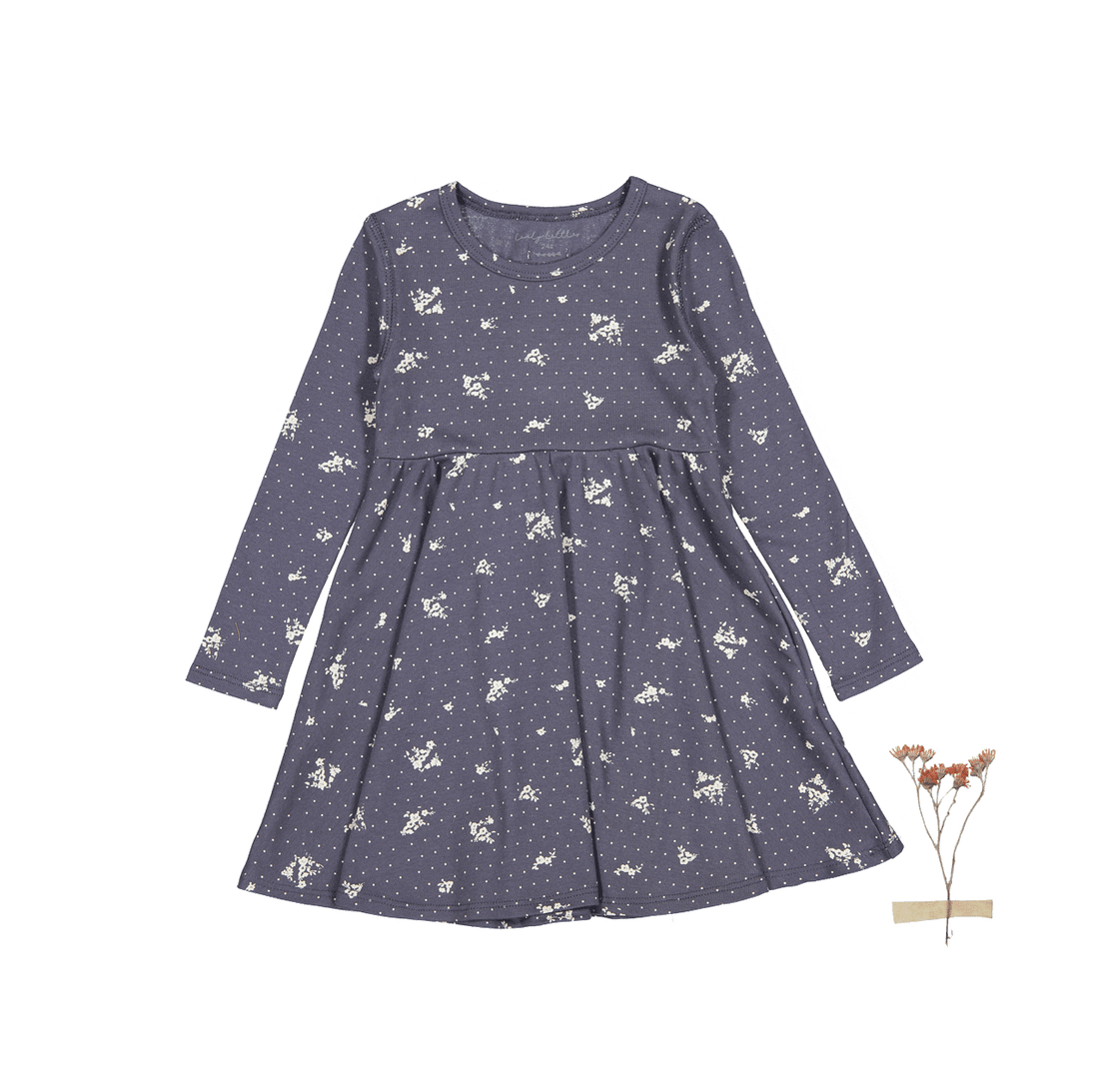 The Printed Long Sleeve Dress - Steel Floral – Lovely Littles