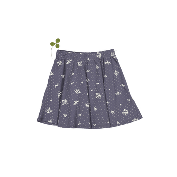 The Printed Skirt - Steel Floral