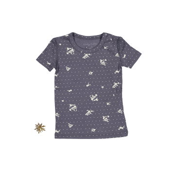 The Printed Short Sleeve Tee - Steel Floral