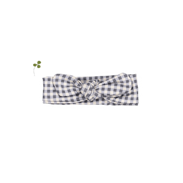 The Printed Headband  - Steel Gingham