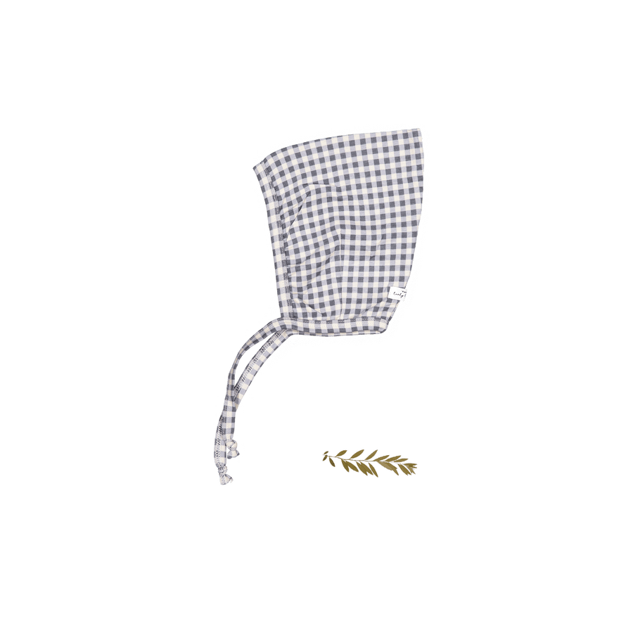 The Printed Pixie Bonnet - Steel Gingham
