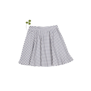 The Printed Skirt - Steel Gingham